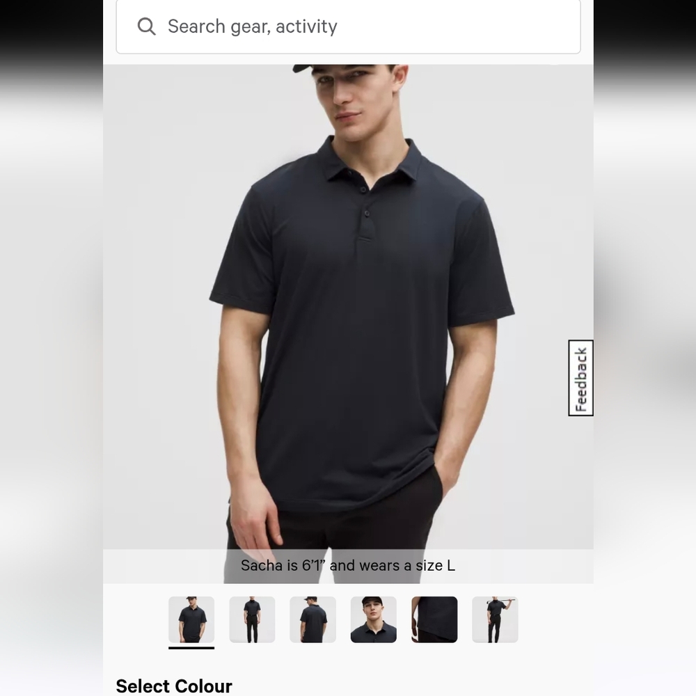 Lululemon Athletica Men's Blue  Polo Shirt